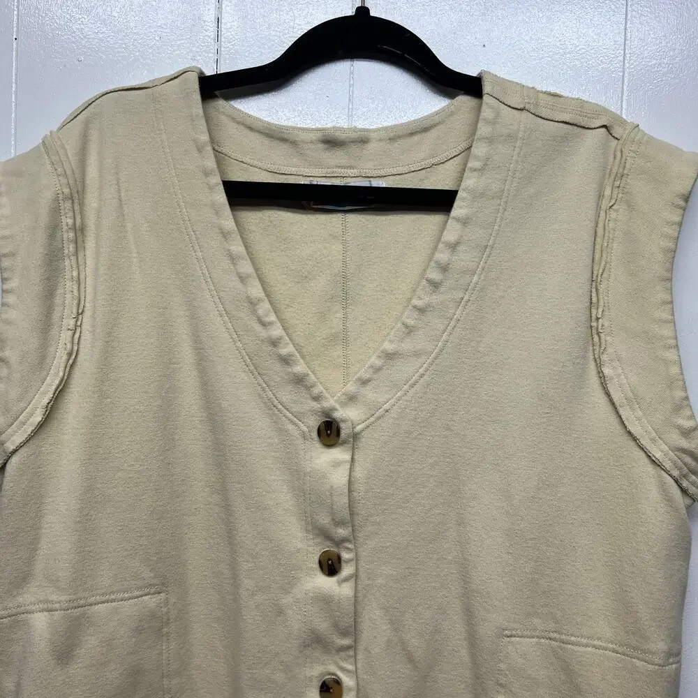 Free People Beach Womens Cardigan Small Cotton Oversized Boho Minimalist Relaxed